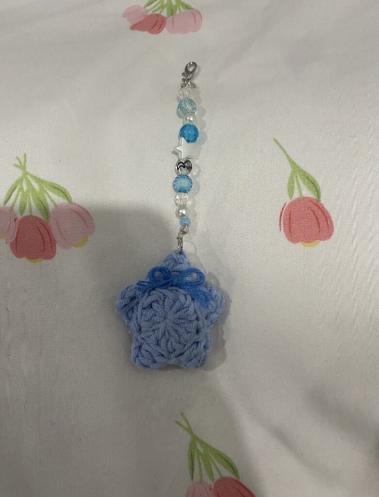 Blueberry ice cream star keychain