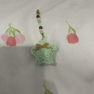 Mint chocolate chip ice cream star keychain
