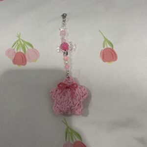 Strawberry ice cream star keychain