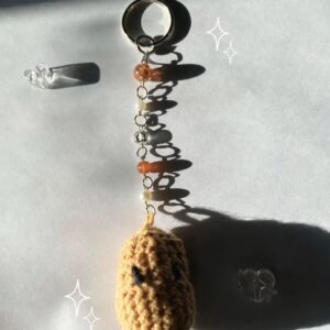 Potato crochet keychain