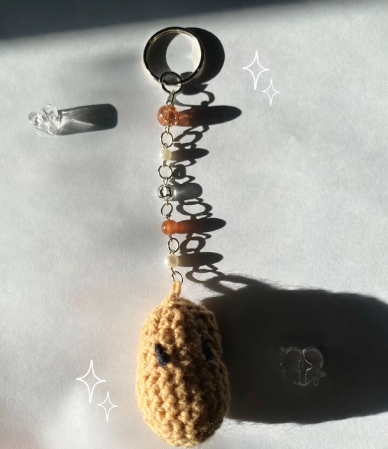 Potato crochet keychain