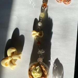 Pancake crochet keychains