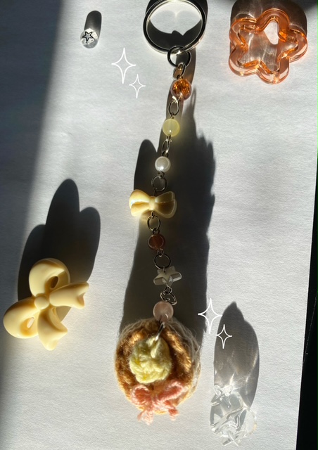 Pancake crochet keychains