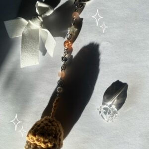 Acorn crochet keychain